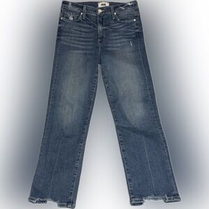Paige Hoxton Straight Crop Distressed Jeans High Rise Size 28